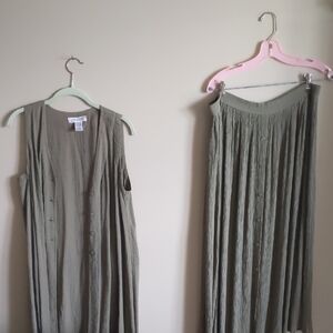 Express Olive Green Rayon Top